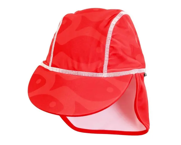 Swimpy - Sapca Fish red , protectie UV , 1-2 ani