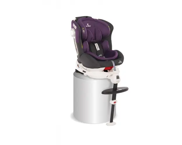 Scaun auto Pegasus Spatar reglabil, Protectie laterala, Rotire 360 grade, 0-36 Kg, cu Isofix, Violet