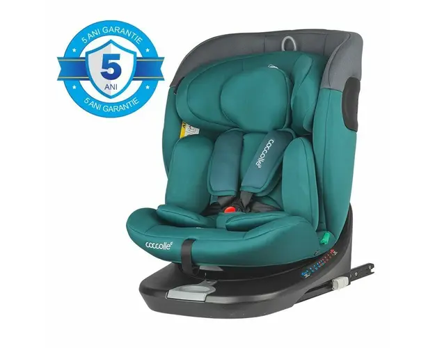 Scaun auto, Coccolle, Atira, i-Size, 40-150 cm, 9-36 kg, Rotire 360, Cu sistem Isofix+Top Tether, Tetiera reglabila in 12 pozitii, Scaun reglabil in 4 pozitii, Hydra blue