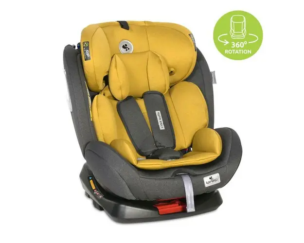 Scaun auto, Lynx, Isofix, 0-36 Kg, rotativ 360 grade, Black & Lemon Curry