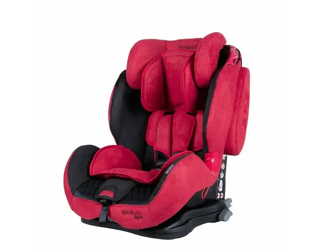 Coletto - Scaun auto Sportivo Spatar reglabil, Pozitie de somn, Protectie laterala, 9-36 Kg, Rosu