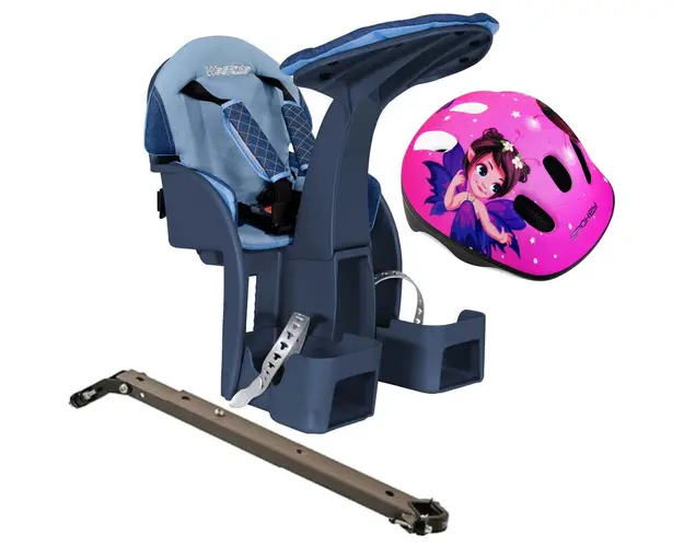 Scaun bicicleta copii SafeFront Deluxe, Pozitie montare Centru, 15 Kg si Casca Protectie XS 44-48 Fairy Tale WeeRide WR10SKFT