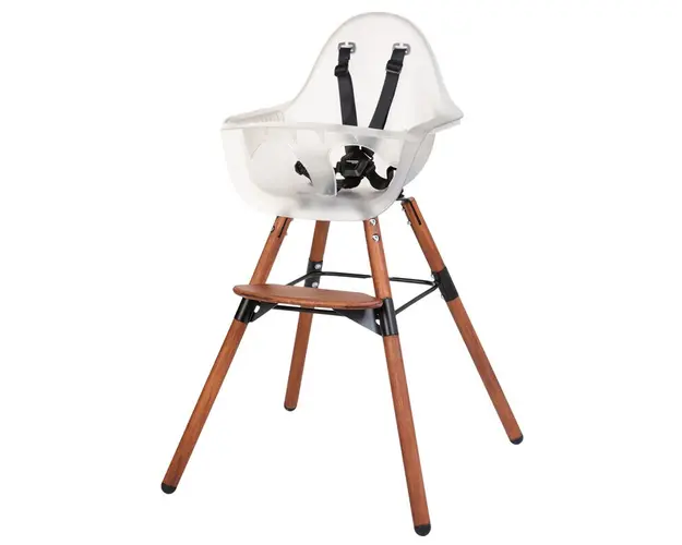 Scaun de masa reglabil in inaltime Childhome Evolu 2 Natural inchis/Alb transparent