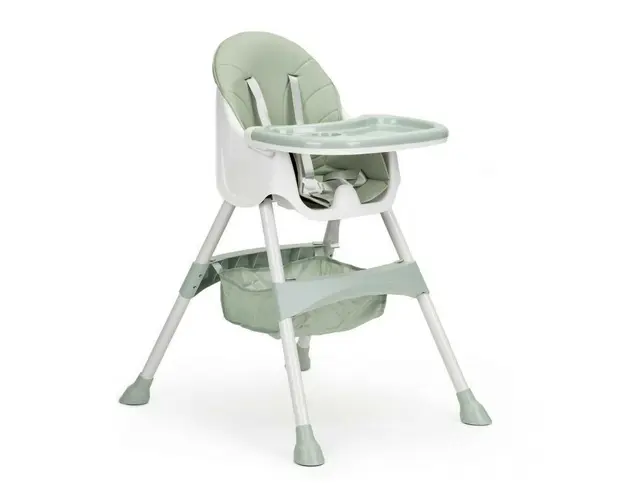 Scaun Pentru Hranire, Ecotoys, stil scandinav, tava reglabila si detasabila, cos depozitare, HC-823, Verde