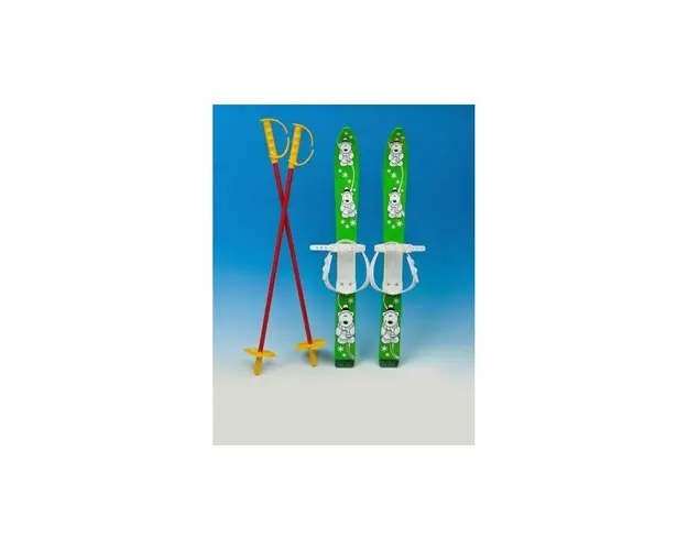 Schiuri mici pentru copii, Marmat, verde, 70 cm