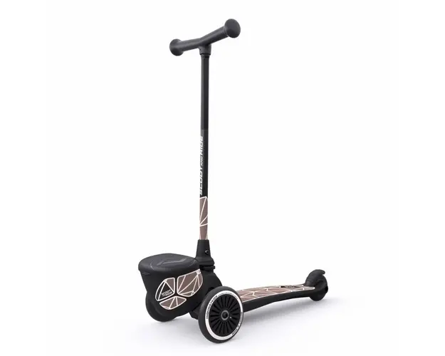 Trotineta copii pliabila, suport jucarie, Highwaykick 2 Lifestyle Brown Line, 2 ani +, pana la 50 kg, Scoot Ride