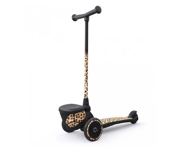 Trotineta copii pliabila, suport jucarie, Highwaykick 2 Lifestyle Leopard, 2 ani +, pana la 50 kg, Scoot Ride