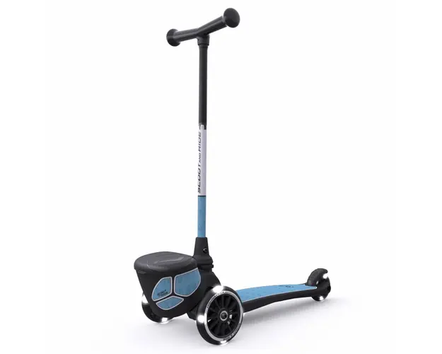 Trotineta copii pliabila cu roti luminoase, suport jucarie, Highwaykick 2 Lifestyle Steel Reflectorizant, 2 ani +, pana la 50 kg, Scoot Ride