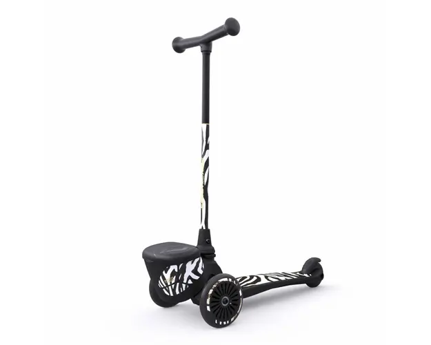 Trotineta copii pliabila, suport jucarie, Highwaykick 2 Lifestyle Zebra, 2 ani +, pana la 50 kg, Scoot Ride