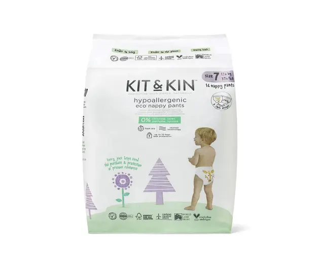 Scutece Hipoalergenice Eco Kit&Kin Chilotel l XXL, Marimea 7, 17 kg+, 96 buc
