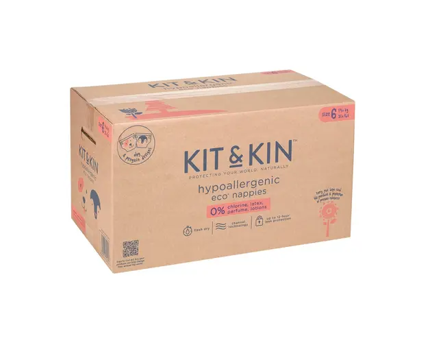 Scutece Hipoalergenice Eco Kit&Kin Marimea 6 14 kg+ 96 buc