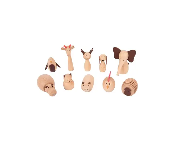 Set 10 animale din lemn Lumea Animalelor