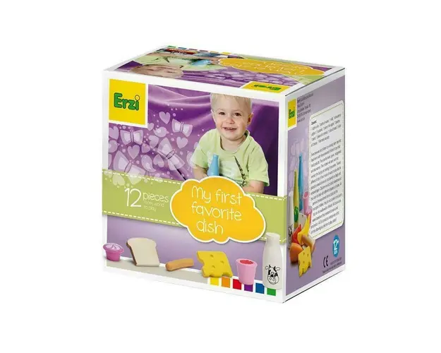Set 12 alimente din lemn Mancarea mea favorita, 1 ani+, Erzi