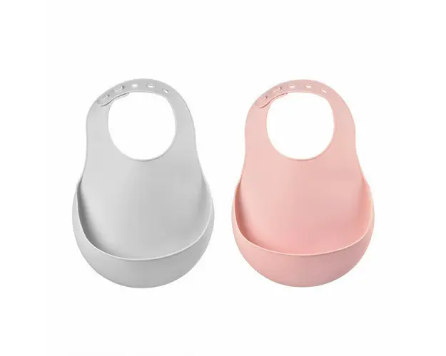 Set 2 Bavete silicon Beaba Old Pink/Light Grey