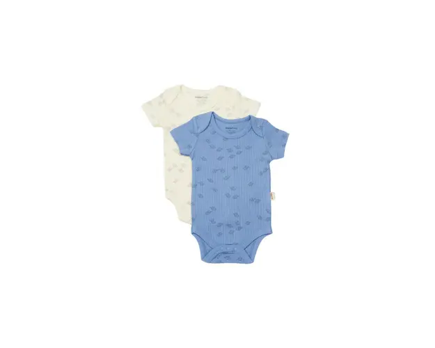 Set 2 body-uri Printed, BabyCosy, 50% modal+50% bumbac, Ecru/Lavanda (Marime: 18-24 Luni)