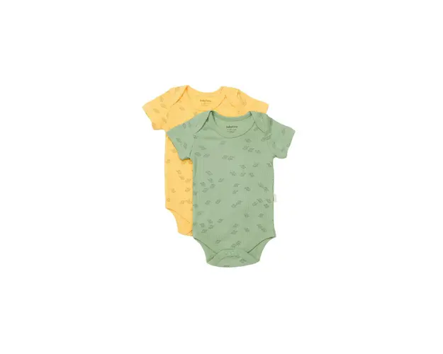 Set 2 body-uri Printed, BabyCosy, 50% modal+50% bumbac, Lamaie/Verde (Marime: 6-9 luni)