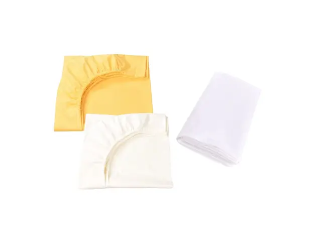 Set 2 cearsafuri bumbac 100% crem galben+ protectie impermeabila patut 120x60 cm