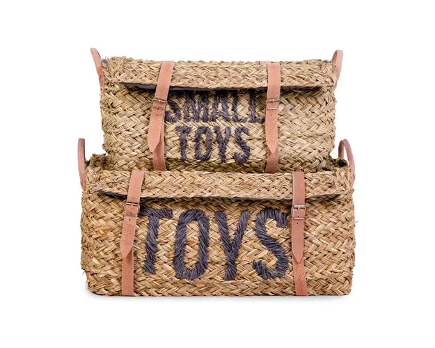 Set 2 cosuri depozitare din ratan Childhome