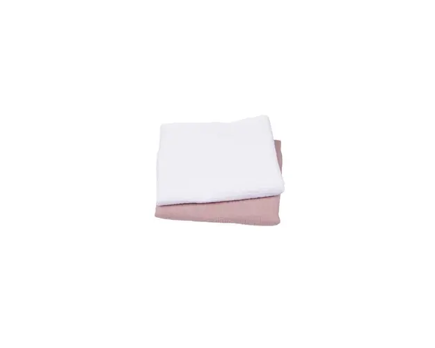 Set 2 museline din bumbac organic 100% alb si roz prafuit, 80x80 cm