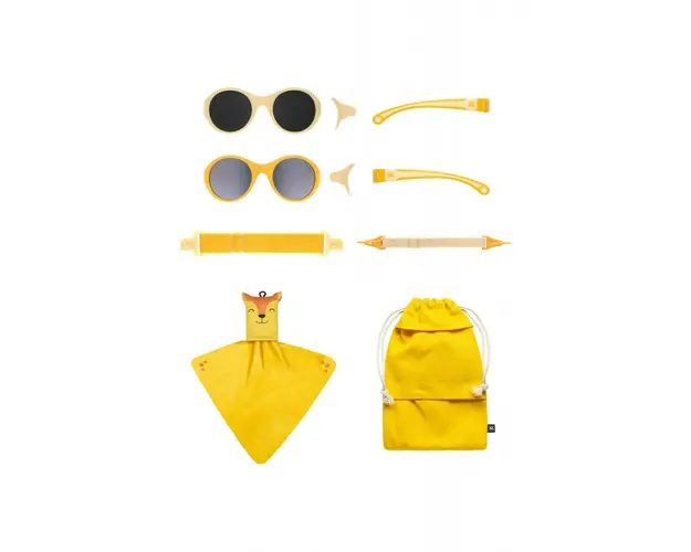 Ochelari de soare pentru copii MOKKI Click & Change, protectie UV, galben, 0-2 ani, set 2 perechi