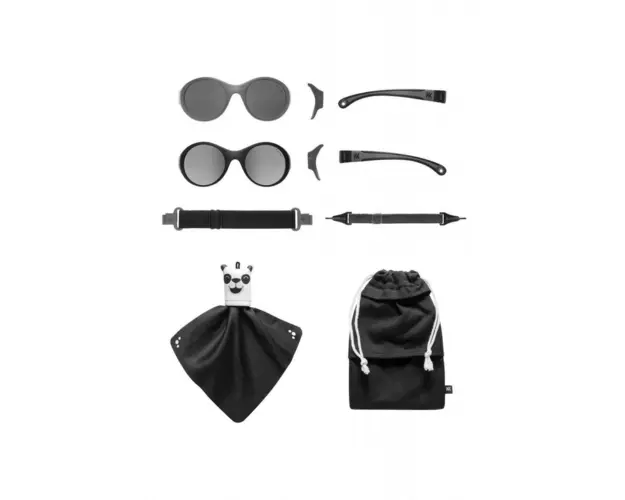 Ochelari de soare pentru copii MOKKI Click & Change, protectie UV, negru, 0-2 ani, set 2 perechi