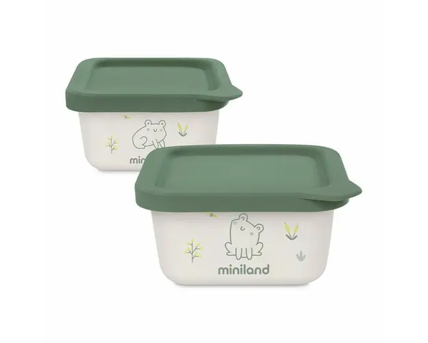 Set 2 recipiente ermetice ptr.mancare solida Frog Miniland