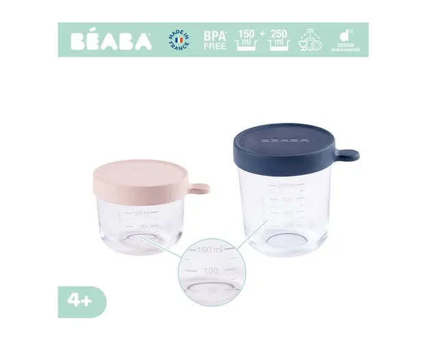 Set 2 recipiente sticla 150/250 ml - Bleu