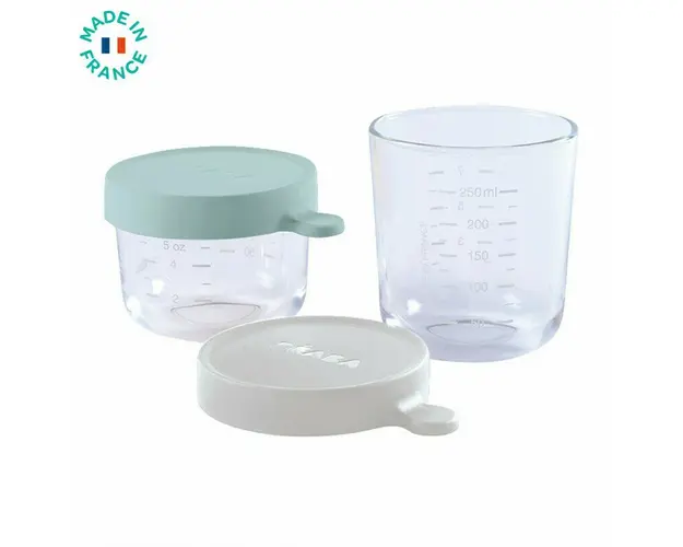 Set 2 recipiente sticla 150/250ml - Verde