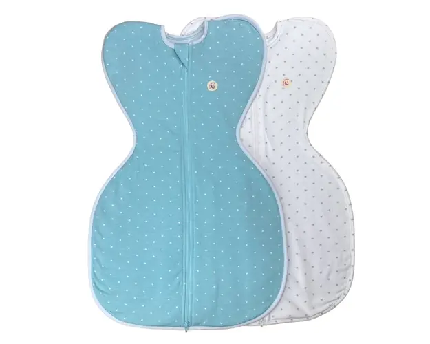 Set 2 saci de dormit nou-nascut Swaddle First Sleep Calm Star 1 tog & Star Light, 1.5 tog