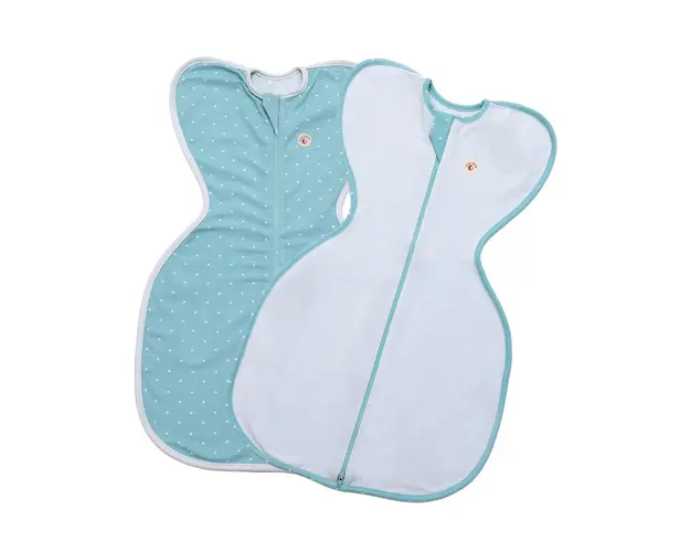 Set 2 saci de dormit nou-nascut Swaddle First Sleep Calm Star & Coral Blue
