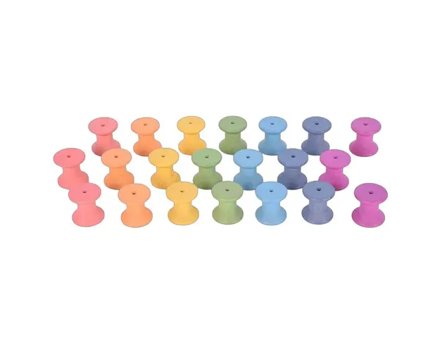 Set 21 mosoare colorate din lemn pentru activitati educative