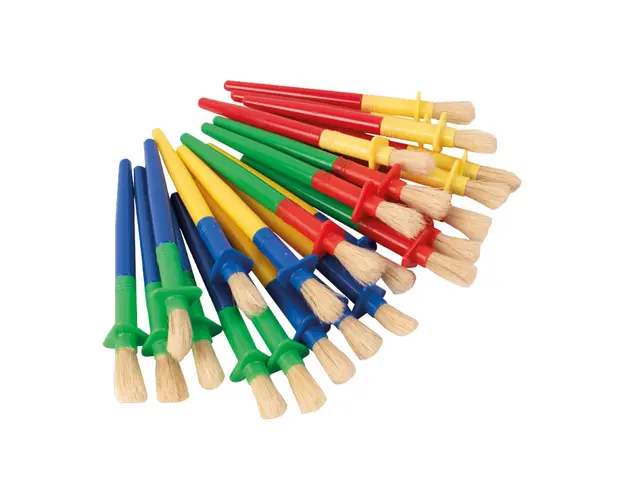 Set 24 de pensule groase, maner cu protectie, pentru copii mici