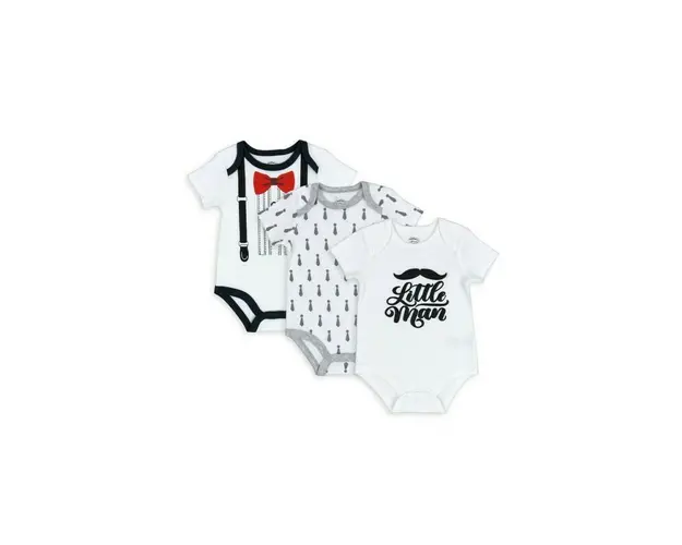 Set 3 body-uri pentru bebelusi Little Man - marimea 0-3 luni