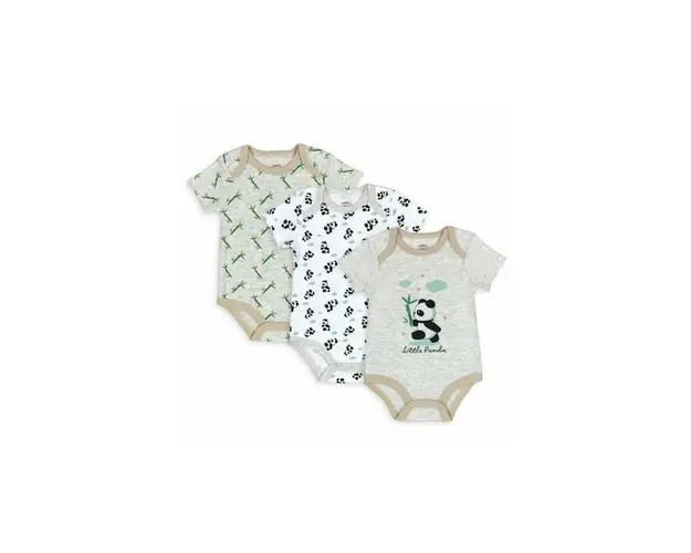 Set 3 body-uri pentru bebelusi model panda - marimea 3-6 luni