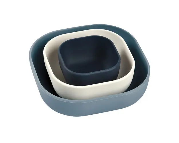 Set 3 boluri din silicon Beaba Night Blue