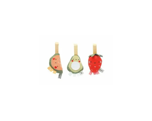 Set 3 jucarii de plus pentru bebelusi Pearhead model fructe