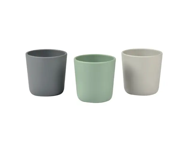 Set 3 pahare silicon Beaba Sage Green