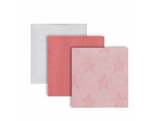 Clevamama - Set 3 paturici de muselina roz 3539