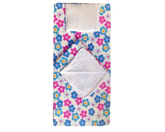 Set 3 piese de iarna paturica cu cearsaf si pernuta pentru pat 160x80 cm Deseda Floricele