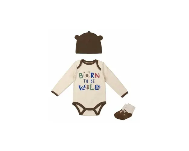Set 3 piese pentru bebelusi Born to be wild - marimea 6-9 luni