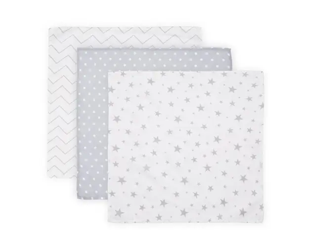 Set scutece, Lorelli, Trio Mix, 3 buc, Din muselina, 80x80 cm, Grey