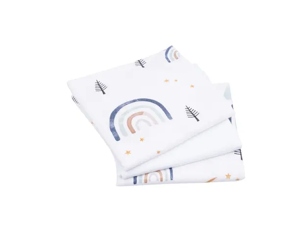 Set 3 scutece finet alb si model curcubee 80x80 cm