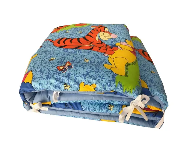 Set 4 aparatori laterale pufoase h39 pat 120x60 cm Aiurila albastru