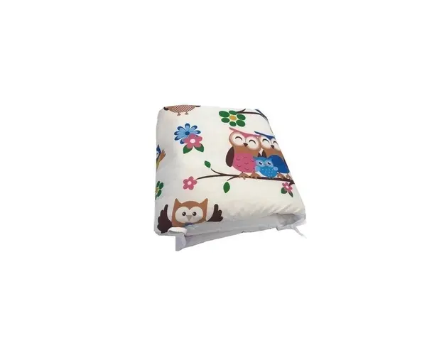 Set 4 aparatori laterale pufoase h39 pat 140x70 cm Bufnite cu maro