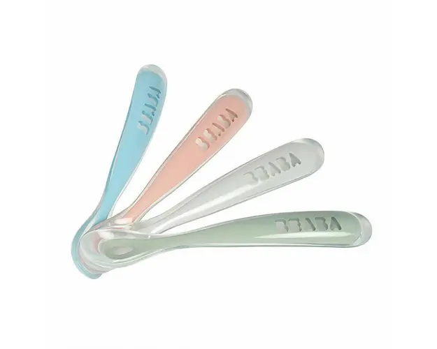 Set 4 lingurite ergonomice silicon - Eucalyptus