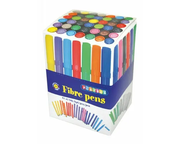 PLAYBOX - Set carioci 42 bucati, Cu varf gros