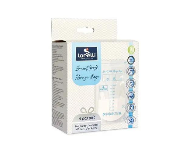 Set 45 pungi pentru depozitarea laptelui matern, Transparent