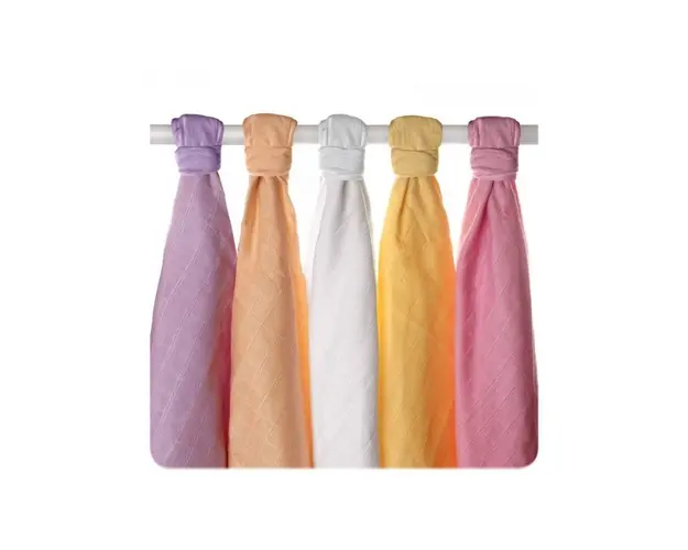 XKKO - Set 5 museline din bumbac organic 70x70cm, Old Times Girls Pastels