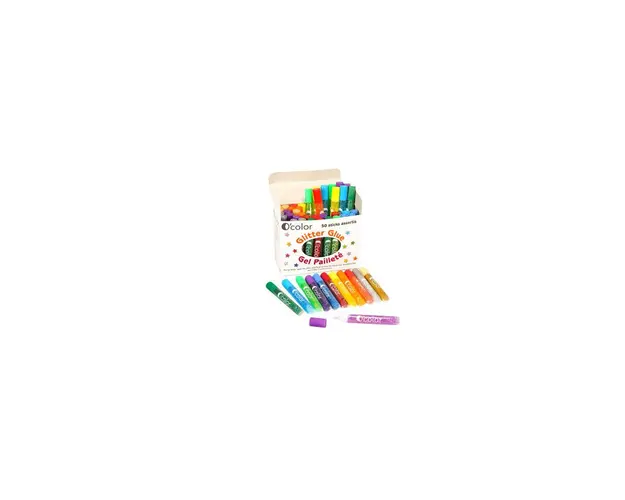 OColor - Set creativ Lipici glitter 50 flacoane, in 12 culori asortate
