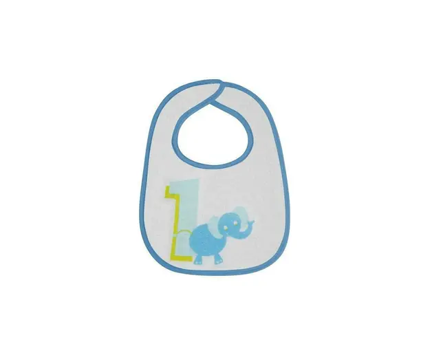 Lorelli - Set bavete Small, 7 buc, Inchidere cu arici, din Bumbac, 25x22 cm, Albastru/Verde